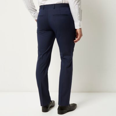 Dark blue slim suit trousers